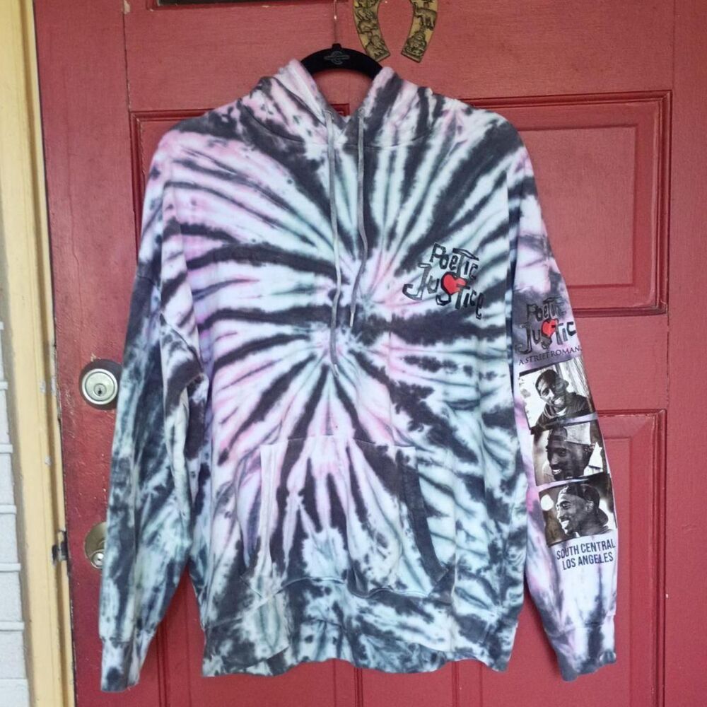 Justice Men's Tie Dye Hoodie - Tupac